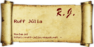 Ruff Júlia névjegykártya