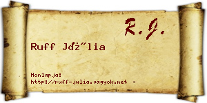 Ruff Júlia névjegykártya